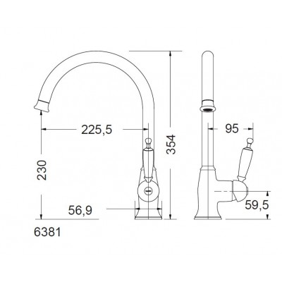 Μπαταρία κουζίνας Bugnatese 6381-400 OXFORD Μαύρο ματ