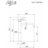 Μπαταρία νιπτήρος La Torre New Tech 12507-300 Λευκό ματ