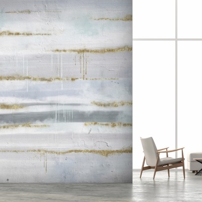 Φωτοταπετσαρία - Modernist background - abstract stripes pattern with gold patterns