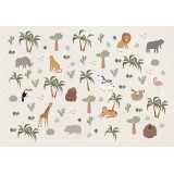 Φωτοταπετσαρία - African Composition - Animals for the Children's Room on a Paper Background