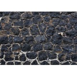 Φωτοταπετσαρία - Dark charm - textured composition of black stones with light grout