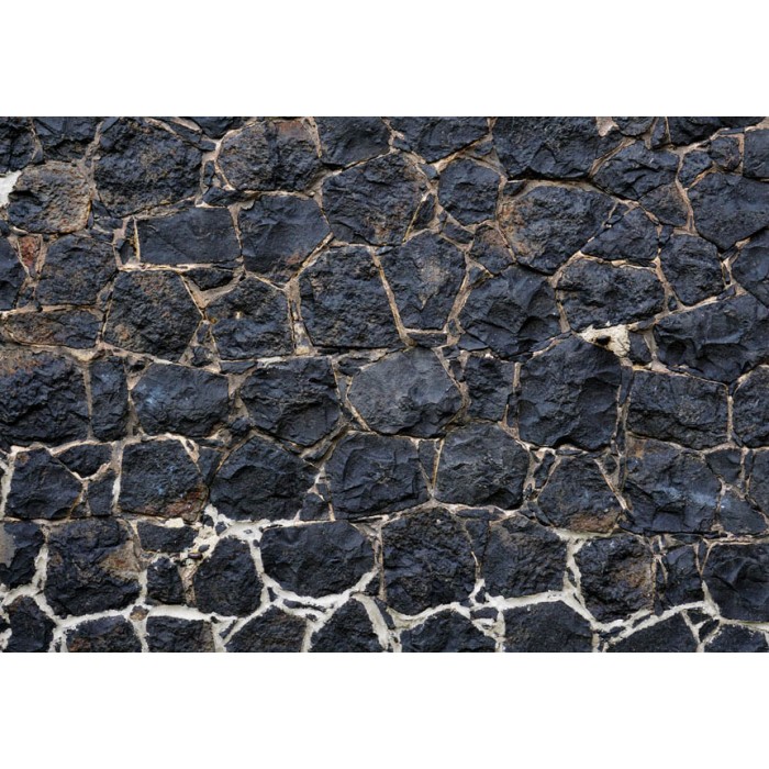 Φωτοταπετσαρία - Dark charm - textured composition of black stones with light grout