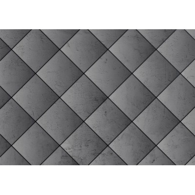 Φωτοταπετσαρία - Grey symmetry - geometric pattern in concrete pattern with black joints