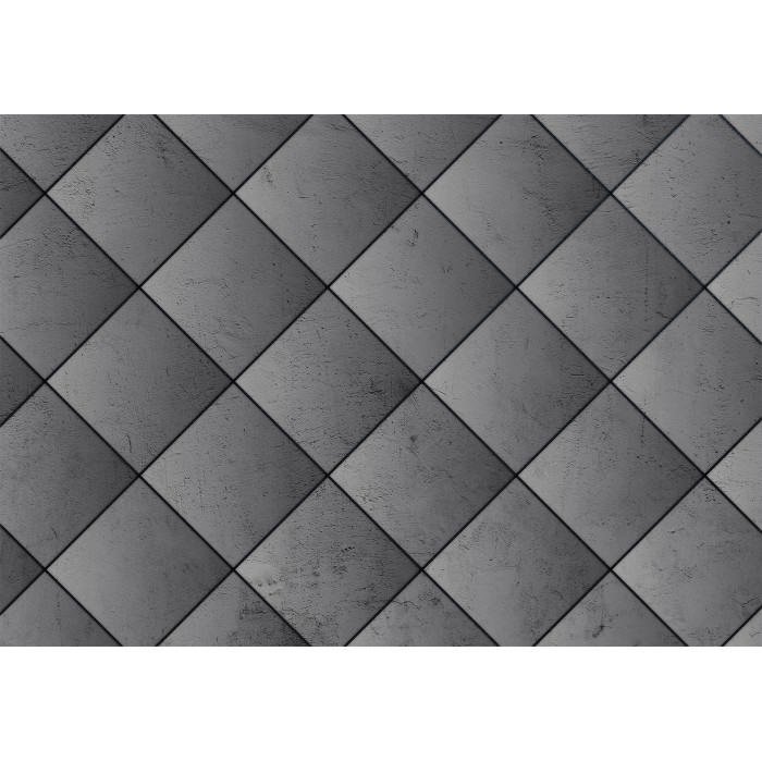 Φωτοταπετσαρία - Grey symmetry - geometric pattern in concrete pattern with black joints