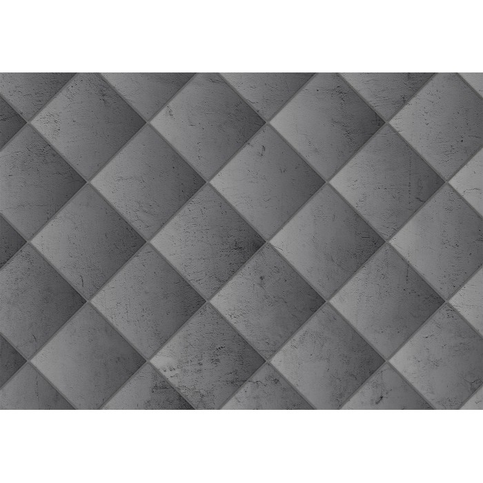 Φωτοταπετσαρία - Grey symmetry - geometric pattern in concrete pattern with light joints