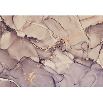 Φωτοταπετσαρία - Watercolour Abstraction - Powder Pink Marble With Gold Accents