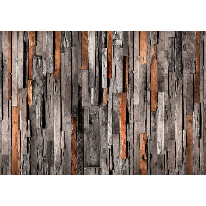 Φωτοταπετσαρία - Wooden Curtain (Grey and Brown)