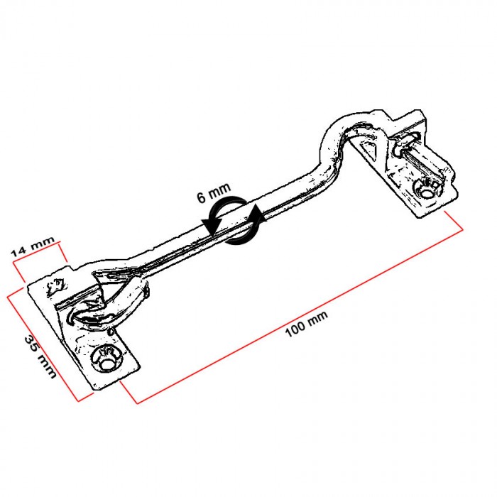 Γάντζος ανοξείδωτος Inox 100mm 040-8010 Metalor