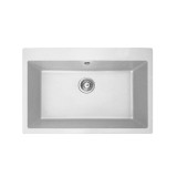 Νεροχύτης Συνθετικός Duralit KZ075U-300 (76x50) Blanco Artico Υποκαθήμενος