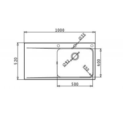 ΝΕΡΟΧΥΤΕΣ Pyramis PYRAGRANITE PYRROS Iron Grey (100x52) 1B 1D Αριστερό Πλαϊνό  - 0700314111