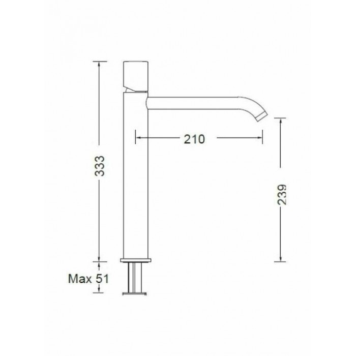 Μπαταρία Νιπτήρα Ψηλή Inox Chrome Eurorama Eletta Tecno 167309P-100