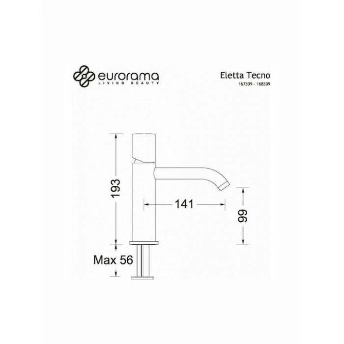 Μπαταρία Νιπτήρα Ασημί Eurorama Eletta Tecno 167309-110