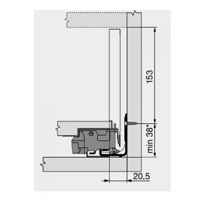 Εσωτερικό Μεταλλικό καλάθι -C BLUM 19.3cm LEGRABOX No50 Γκρι με υποδοχές για γυαλί