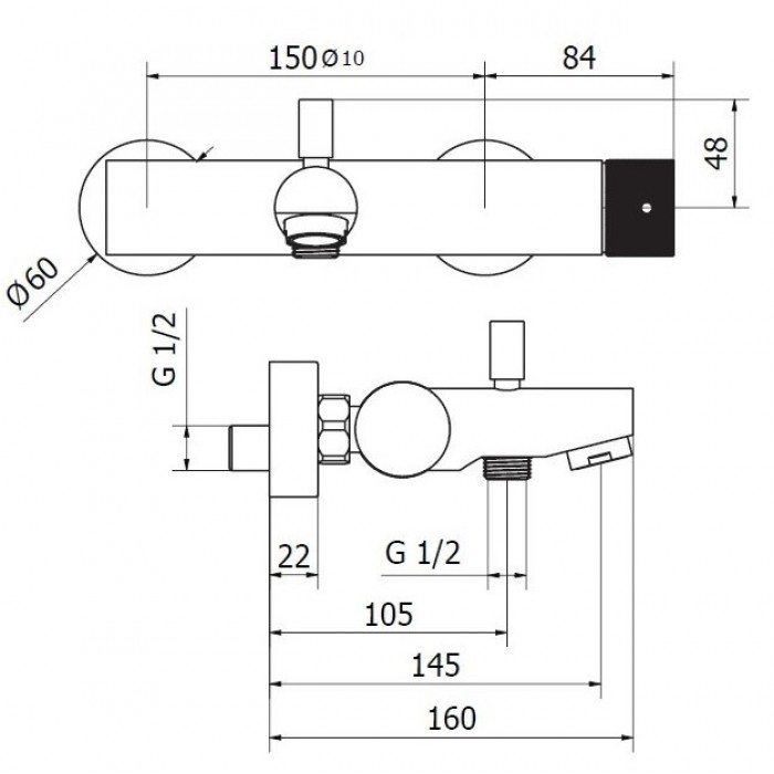 Μπαταρία Λουτρού Teorema Lab 321501 Soft Brass