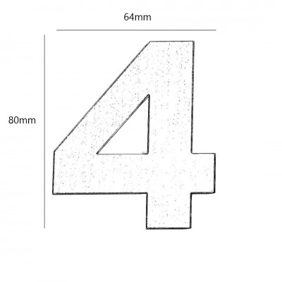 Αριθμός Κατοικιών Αυτοκόλλητος ''Νο0'' 80 x 64 mm., Inox Ματ απο Πλαστικό Darvin 