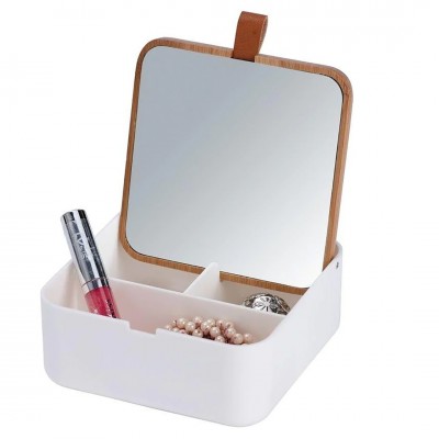 Organizer Μακιγιάζ 3 Θέσεων με Καθρέφτη Alais Small 20493 WHITE 13,8 × 13,8 × 5.5/15 cm