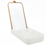 Organizer Μακιγιάζ με Καθρέφτη Alais MEDIUM 20494 WHITE 23 × 13.8 × 3.6/22 cm