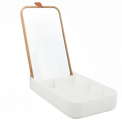 Organizer Μακιγιάζ με Καθρέφτη Alais MEDIUM 20494 WHITE 23 × 13.8 × 3.6/22 cm