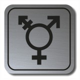 Σήμανση Αυτοκόλλητη Τετράγωνη ''Non-Binary 7'' 11x11 εκ., Inox Mat απο Πλαστικό Darvin 1,5mm Νο71322