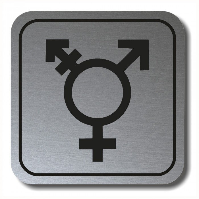 Σήμανση Αυτοκόλλητη Τετράγωνη ''Non-Binary 7'' 11x11 εκ., Inox Mat απο Πλαστικό Darvin 1,5mm Νο71322