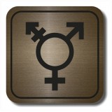 Σήμανση Αυτοκόλλητη Τετράγωνη ''Non-Binary 16'' 11x11 εκ., Μπρονζέ απο Πλαστικό Darvin 1,5mm Νο161322