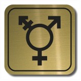 Σήμανση Αυτοκόλλητη Τετράγωνη ''Non-Binary 13'' 11x11 εκ., Χρυσό απο Πλαστικό Darvin 1,5mm Νο131322