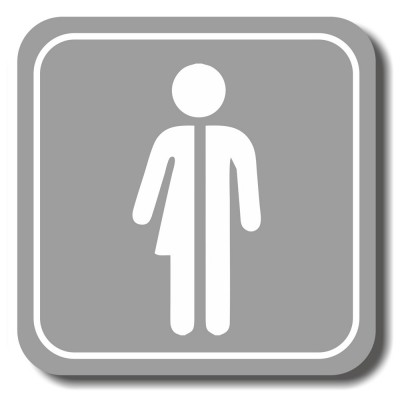 Σήμανση Αυτοκόλλητη Τετράγωνη ''Non-Binary 12'' 11x11 εκ., Γκρί απο Πλαστικό Darvin 1,5mm Νο121322