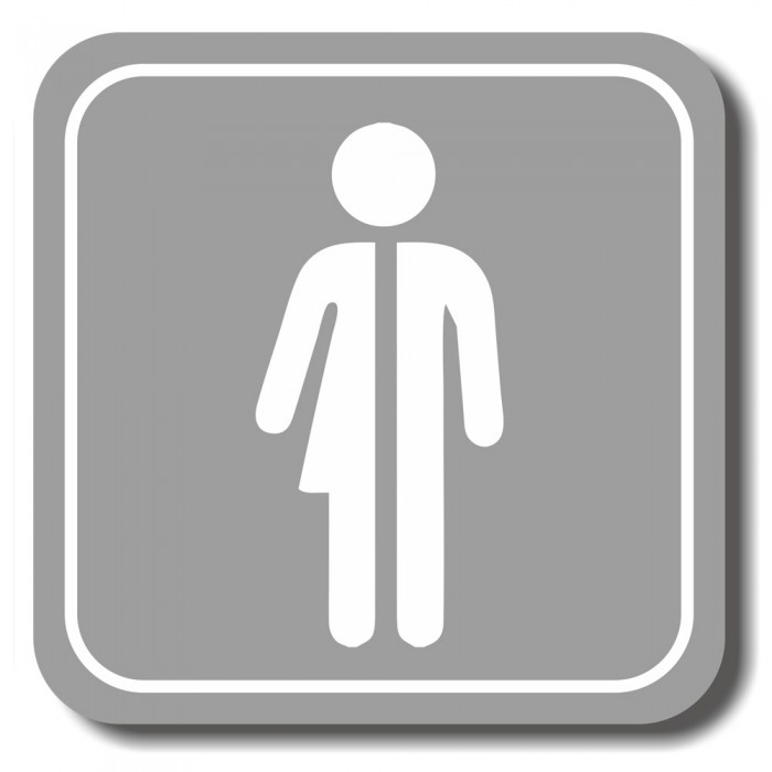 Σήμανση Αυτοκόλλητη Τετράγωνη ''Non-Binary 12'' 11x11 εκ., Γκρί απο Πλαστικό Darvin 1,5mm Νο121322