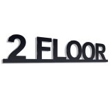 Σήμανση ''2Floor'' 25x4,7 εκ., απο Μαύρο Πλέξιγκλας 3mm Νο3132221