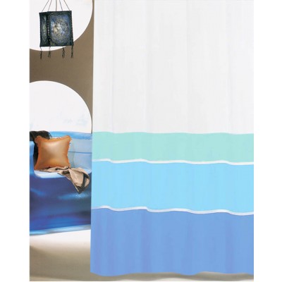ΚΟΥΡΤΙΝΑ ΜΠΑΝΙΟΥ ΠΛΑΣΤΙΚΗ PEVA BLUE STRIPES 180(Μ)X180(Υ)