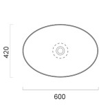 Νιπτήρας μπάνιου σε λευκό χρώμα Gsi Pura 8842-300  60 x 42 cm