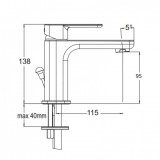 Αναμεικτική Μπαταρία Νιπτήρα Inox Γκρι Eurorama Quadra 144310-110