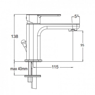 Αναμεικτική Μπαταρία Νιπτήρα Inox Γκρι Eurorama Quadra 144310-110