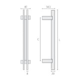 Λαβή εξώπορτας σειρά 3160 Inox Mat (Σε 5 διαστάσεις)