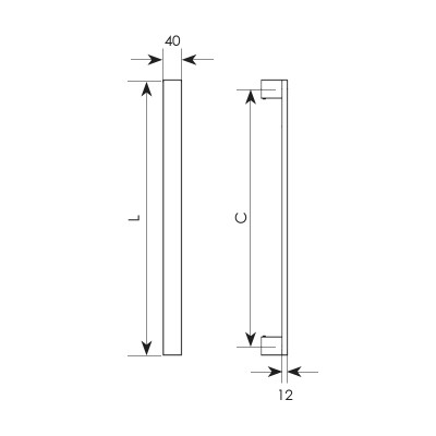 Λαβή εξώπορτας σειρά 3031 Anodized Inox (Σε 3 διαστάσεις)