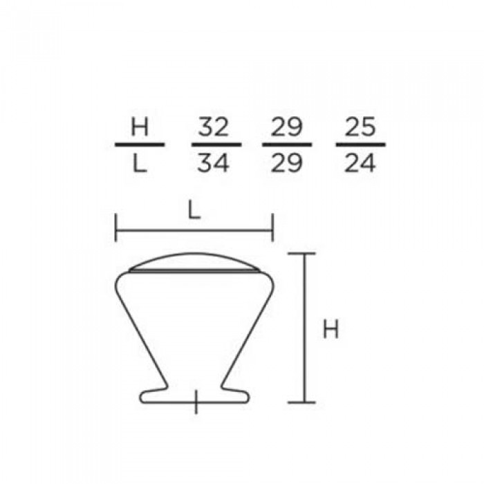 Πόμολα επίπλων Convex 113 σε Όρο-Ματ Όρο