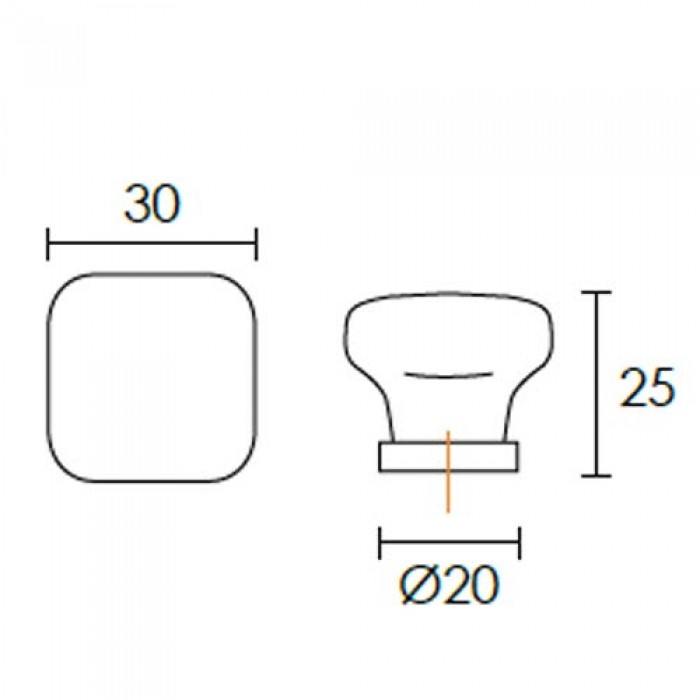 Πόμολα επίπλων Conset C1073 σε Κίτρινο