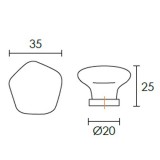 Πόμολα επίπλων Conset C1077 σε Λευκό