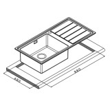 Ανοξείδωτος νεροχύτης Apell Lenear Plus LNP1001R-110  (100x50) Αριστερός