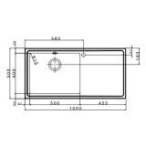 Ανοξείδωτος νεροχύτης Apell Lenear Plus LNP1001R-110  (100x50) Αριστερός