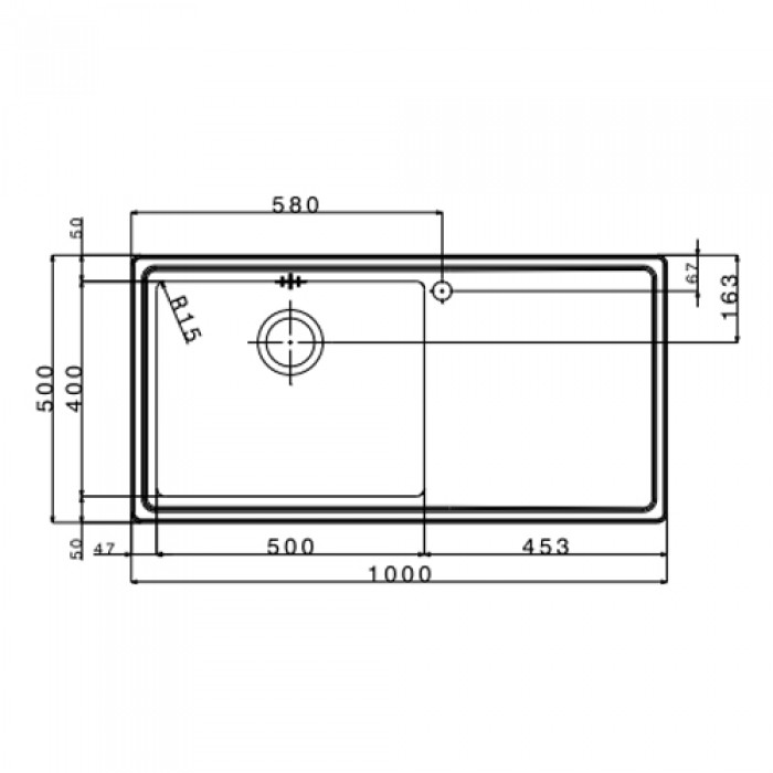 Ανοξείδωτος νεροχύτης Apell Lenear Plus LNP1001R-110  (100x50) Αριστερός