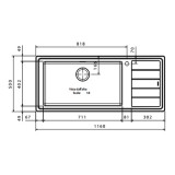 Ανοξείδωτος νεροχύτης Apell Lenear Plus LNP1161R-110 (116x50) Αριστερός