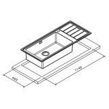 Ανοξείδωτος νεροχύτης Apell Lenear Plus LNP1161R-110 (116x50) Αριστερός