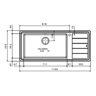 Ανοξείδωτος νεροχύτης Apell Lenear Plus LNP1161L-110 (116x50) Δεξιός