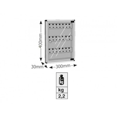 Κλειδοθήκη με 24 Θέσεις Κλειδιών 40x30x3cm Viometal 1524  Καφέ