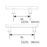 Λαβές επίπλων ΖΩΓΟΜΕΤΑΛ σειρά 22-64/124mm νίκελ ματ/χρώμιο