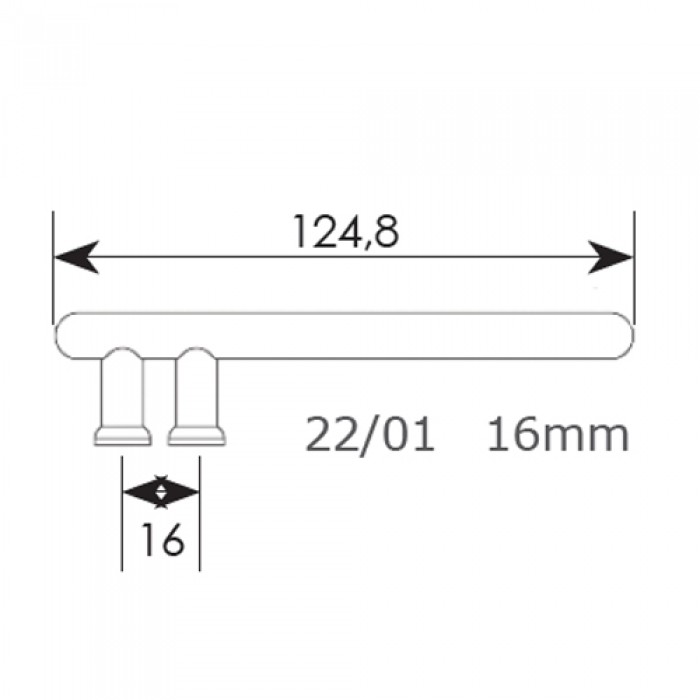 Λαβές επίπλων ΖΩΓΟΜΕΤΑΛ σειρά 22-64/124mm όρο ματ/όρο