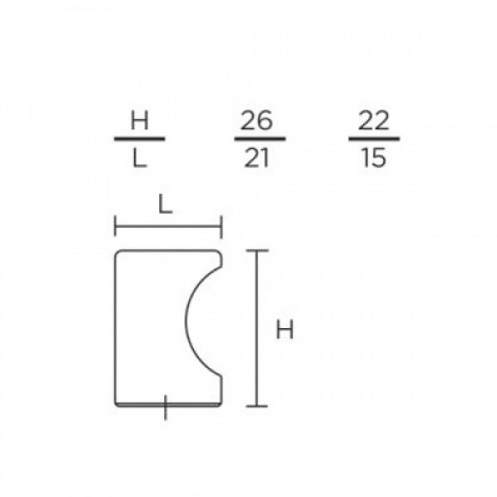 Πόμολα επίπλων Convex 222 σε Ματ Όρο