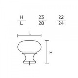 Πόμολα επίπλων Convex 224 σε Ματ Νίκελ