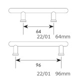 Λαβές επίπλων ΖΩΓΟΜΕΤΑΛ σειρά 22-64/124mm όρο ματ/όρο